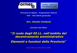 D LE FUNZIONI DELLA PROVINCIA