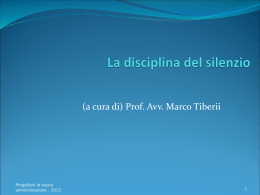 La disciplina del silenzio ( 8.4.2013)