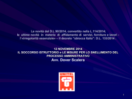 Il soccorso istruttorio e le misure per lo snellimento del