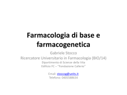 20150302 Farmacologia di base e Farmacogenetica