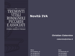 Novit&agrave; IVA Roma
