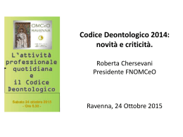 Convegno Codice Deontologico 24 ottobre 2015 – Intervento