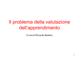 Il problema della valutazione dell`apprendimento