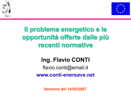 Il problema energetico e le opportunit&agrave; offerte dalle