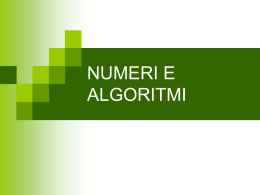 NUMERI E ALGORITMI