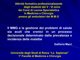 Il MMG e la gestione dei problemi di salute sia acuti