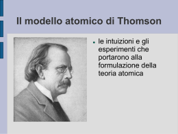 Il modello atomico di Thomson - Dipartimento di Matematica e Fisica
