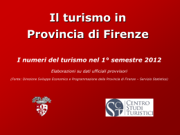 Report turismo primo semestre 2012 (ppt - Met