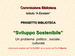 I gas serra e sviluppo sostenibile