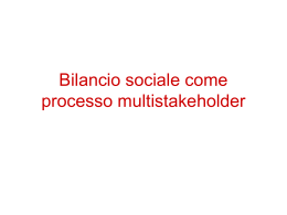 Bilancio sociale come processo multistakehodler