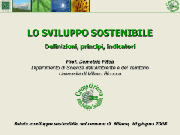 TEORIA DELLO SVILUPPO SOSTENIBILE