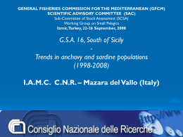 Trends in anchovy and sardine populations GSA South of Sicily