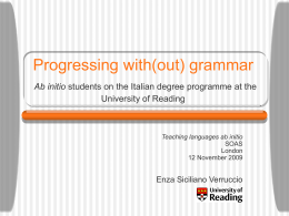 Progressing with(out) grammar
