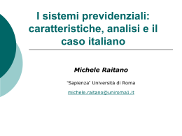 I sistemi previdenziali: caratteristiche, analisi e il caso italiano