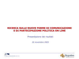 ricerca sulle nuove forme di comunicazione e di partecipazione