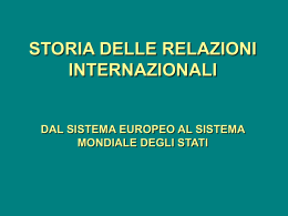 storia delle relazioni internazionali dal sistema europeo al
