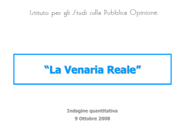 La Venaria Reale - Indagine quantitativa