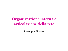 Organizzazione interna e articolazione della rete