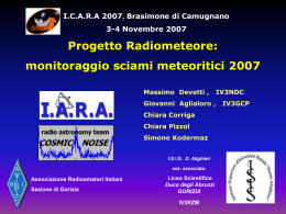Progetto Radiometeore: monitoraggio sciami meteoritici 2007