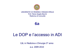 6a.DOP e accesso in ADI - Facoltà di Medicina e Chirurgia