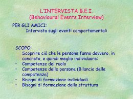 L`INTERVISTA B.E.I. (Behavioural Events Interview)