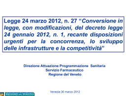 Legge 24 marzo 2012, n. 27 - presentazione PowerPoint