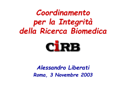 Introduzione - CIRB, Coordinamento per l`integrit&agrave; della ricerca