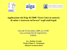 TU 81/2008 - Ordine degli Avvocati di Udine