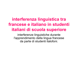 interferenza linguistica tra francese e italiano in studenti italiani di
