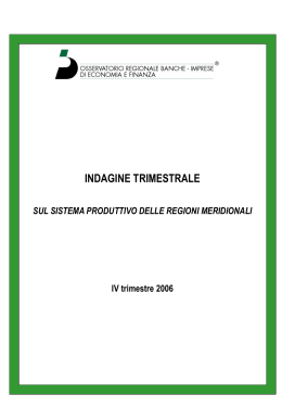 Indagine trimestrale - quarto trimestre