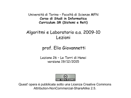 Un altro algoritmo di ordinamento: il quicksort