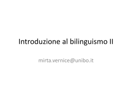 Introduzione al bilinguismo II