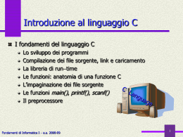 i fondamenti del linguaggio C.