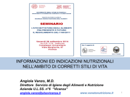 Informazioni ed indicazioni nutrizionali nell`ambito