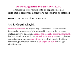 Organi collegiali a livello locale, distrettuale, provinciale