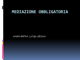 Mediazione obbligatoria