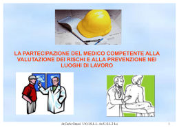 La partecipazione del medico competente alla valutazione dei rischi