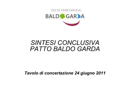 Sintesi conclusiva Patto Territoriale Baldo