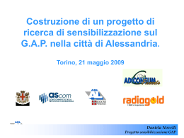 Daniela Novelli Progetto sensibilizzazione GAP