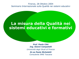 La misura della qualit&agrave; nei sistemi educativi e