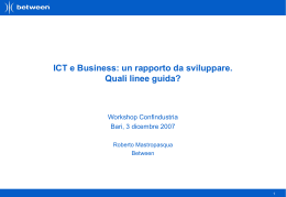 ICT e Business: un rapporto da sviluppare. Quali linee guida?