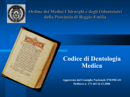 Codice deontologico II - Specializzandi in Medicina Generale