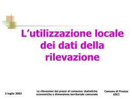 L`utilizzazione locale dei dati della rilevazione