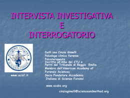intervista investigativa e interrogatorio