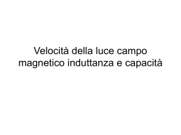 Velocit&agrave; della luce campo magnetico induttanza e capacit&agrave;