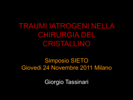 traumi iatrogeni nella chirurgia del cristallino