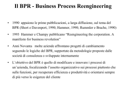 Il BPR - Business Process Reengineering