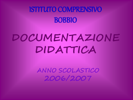 2006/2007 - istituto comprensivo di bobbio c