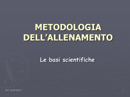 METODOLOGIA DELL`ALLENAMENTO
