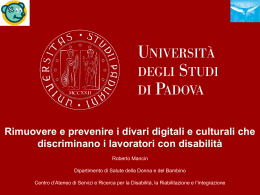 slide - Centro di Ateneo di Servizi e Ricerca per la Disabilit&agrave;